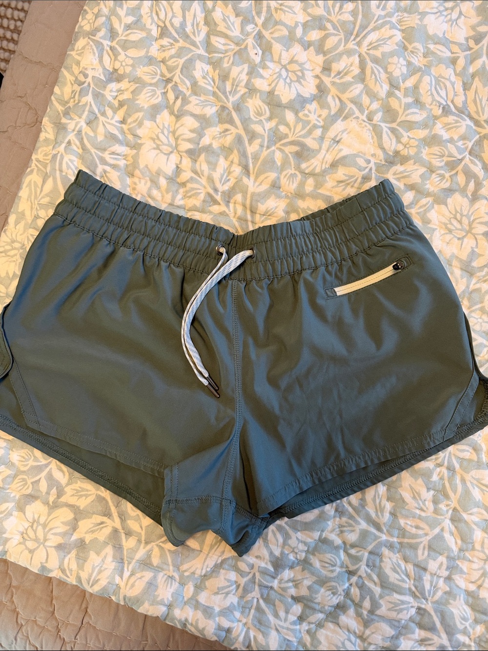 Women's Athletic Drawstring Shorts - Olive Green